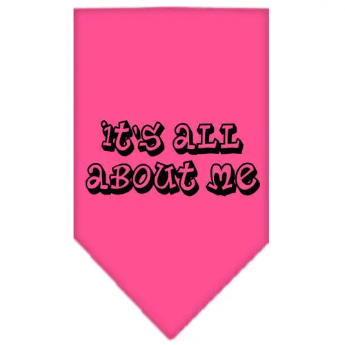 It's All About Me Screen Print Bandana Bright Pink Small Default Title