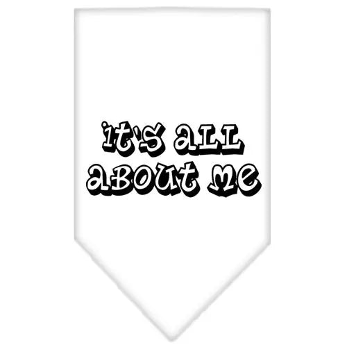 It's All About Me Screen Print Bandana White Large Default Title
