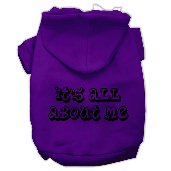 It's All About Me Screen Print Pet Hoodies Purple Size Xs Default Title