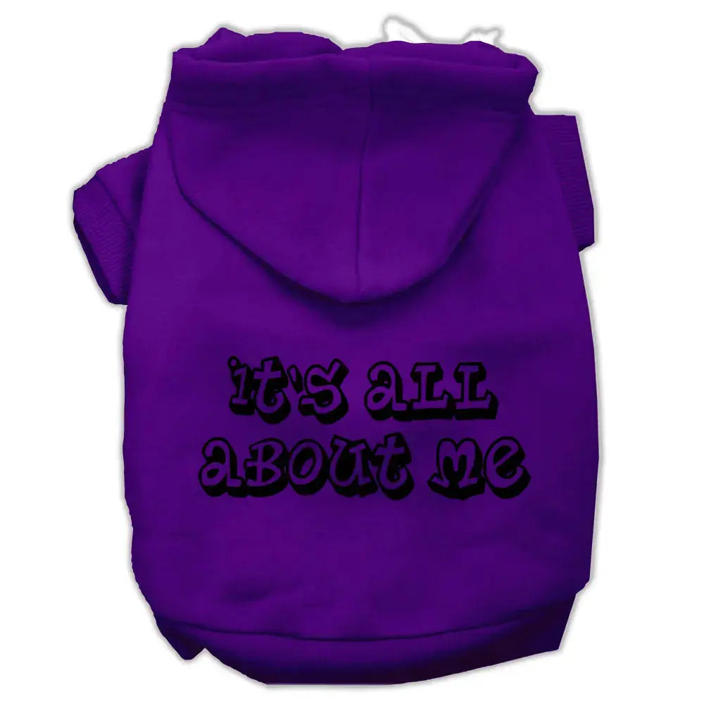 It's All About Me Screen Print Pet Hoodies Purple Size Xxl Default Title
