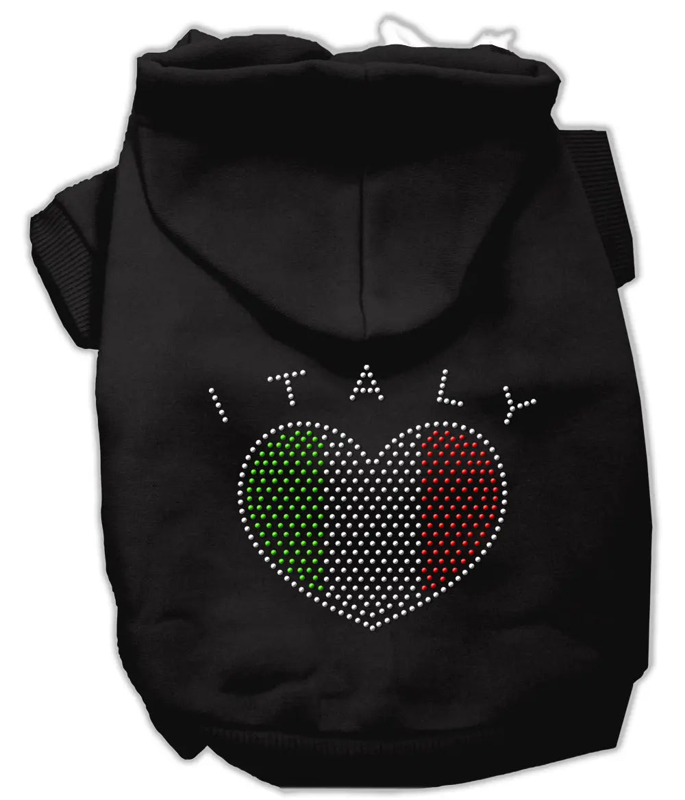 Italian Rhinestone Hoodies Black L Default Title