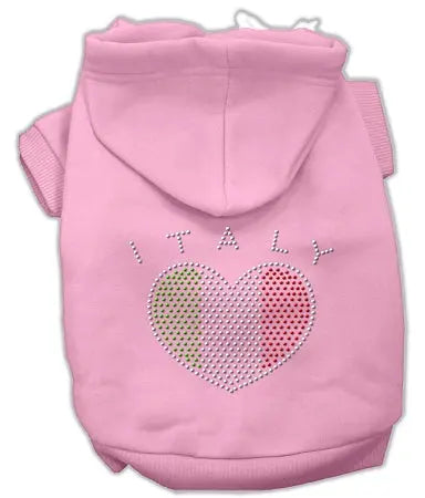 Italian Rhinestone Hoodies Pink Xs Default Title