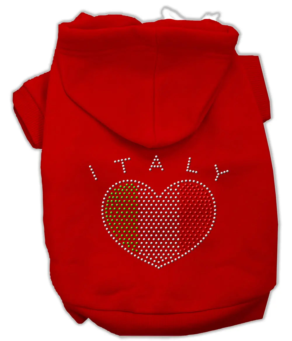 Italian Rhinestone Hoodies Red Xl Default Title