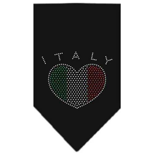 Italy Rhinestone Bandana Black Large Default Title