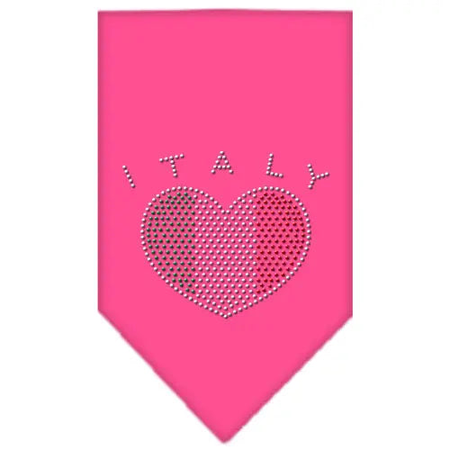 Italy Rhinestone Bandana Bright Pink Large Default Title