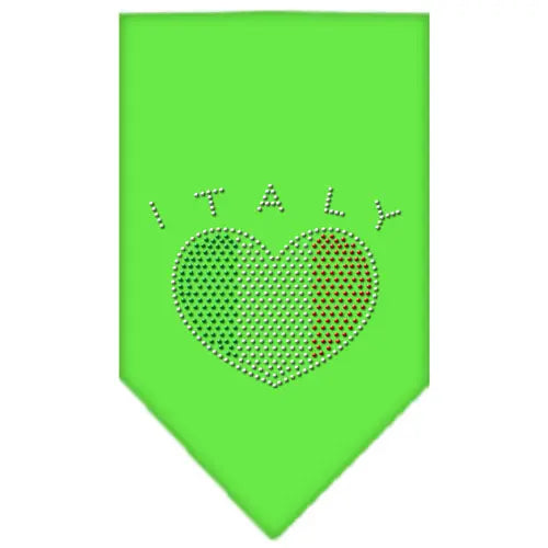 Italy Rhinestone Bandana Lime Green Large Default Title
