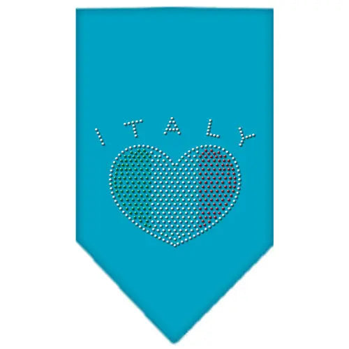 Italy Rhinestone Bandana Turquoise Large Default Title