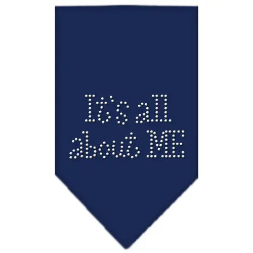 Its All About Me Rhinestone Bandana Navy Blue Small Default Title