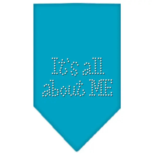 Its All About Me Rhinestone Bandana Turquoise Small Default Title