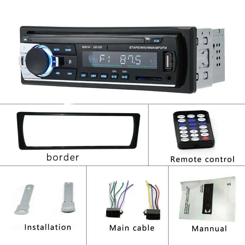 JSD-520-Car-Radio-Stereo-Player-JSD520-Bluetooth-USB-SD-AUX-MMC-Subwoofer-Vehicle-Audio-With-Retail-Box-GreatEagleInc-334027871