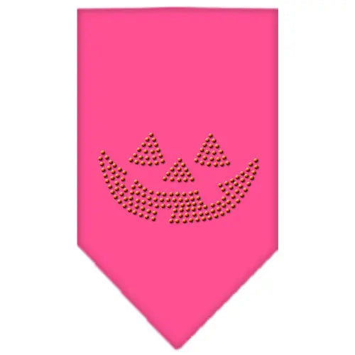 Jack O Lantern Rhinestone Bandana Bright Pink Small Default Title