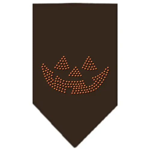 Jack O Lantern Rhinestone Bandana Cocoa Small Default Title