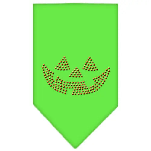 Jack O Lantern Rhinestone Bandana Lime Green Small Default Title
