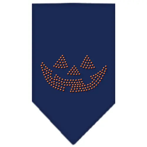 Jack O Lantern Rhinestone Bandana Navy Blue Small Default Title