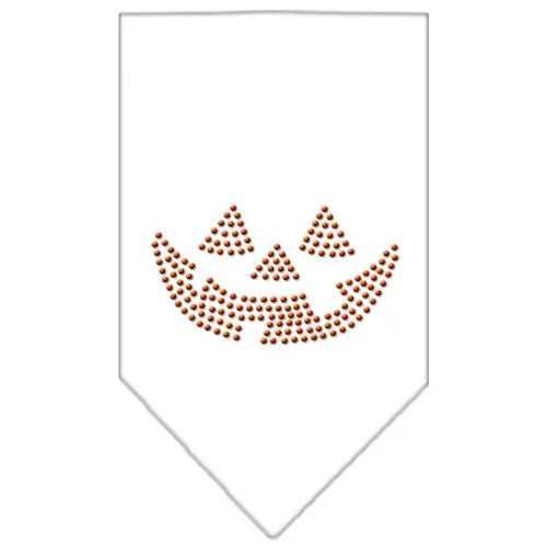 Jack O Lantern Rhinestone Bandana White Small Default Title