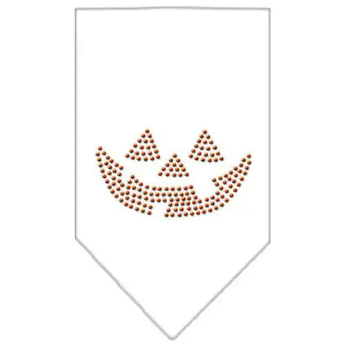 Jack-O-Lantern-Rhinestone-Bandana-White-Small-GreatEagleInc-319074829