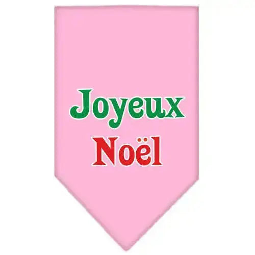 Joyeux-Noel-Screen-Print-Bandana-Light-Pink-Small-GreatEagleInc-333815143
