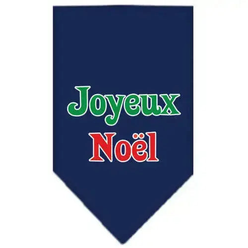Joyeux-Noel-Screen-Print-Bandana-Navy-Blue-Small-GreatEagleInc-333835541