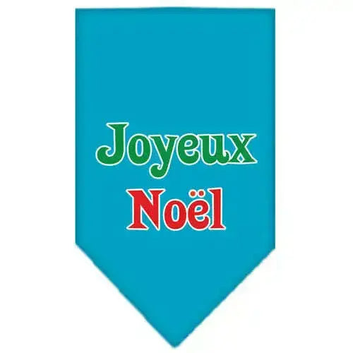 Joyeux-Noel-Screen-Print-Bandana-Turquoise-Large-GreatEagleInc-333815520
