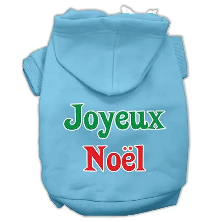 Joyeux Noel Screen Print Pet Hoodies Baby Blue Xs Default Title