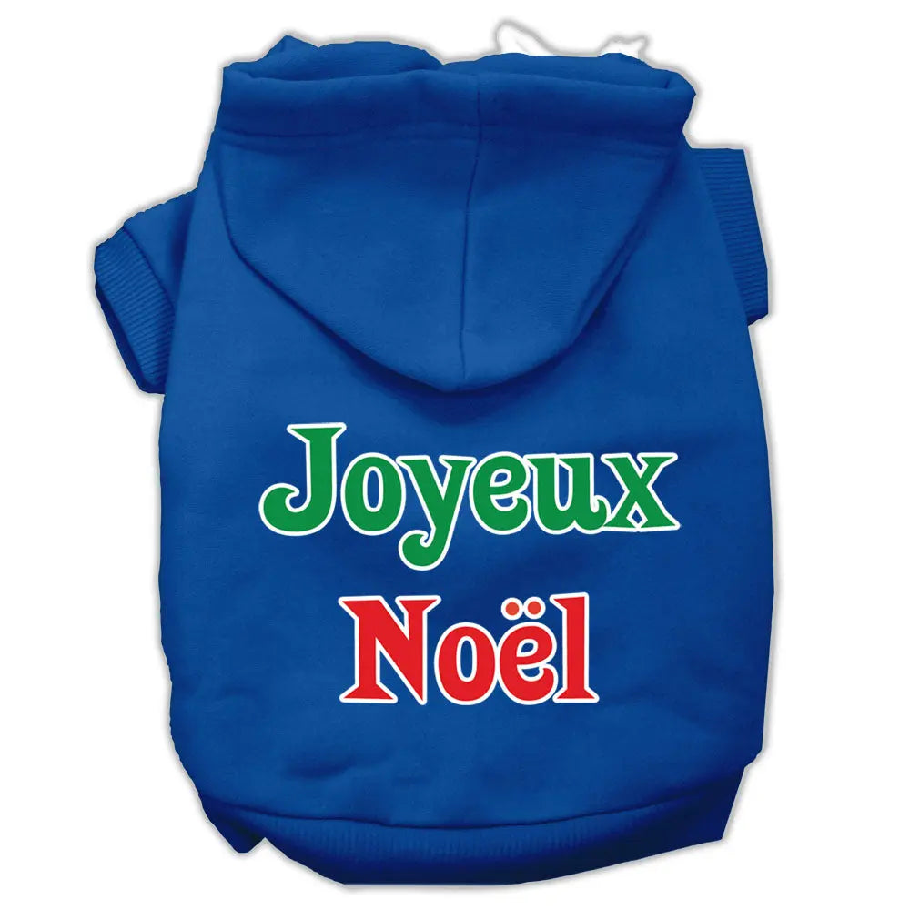 Joyeux Noel Screen Print Pet Hoodies Blue M Default Title