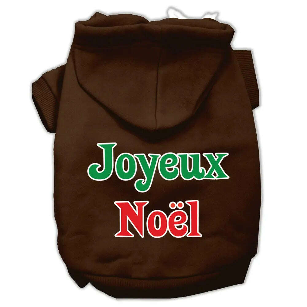 Joyeux-Noel-Screen-Print-Pet-Hoodies-Brown-S-GreatEagleInc-333967956