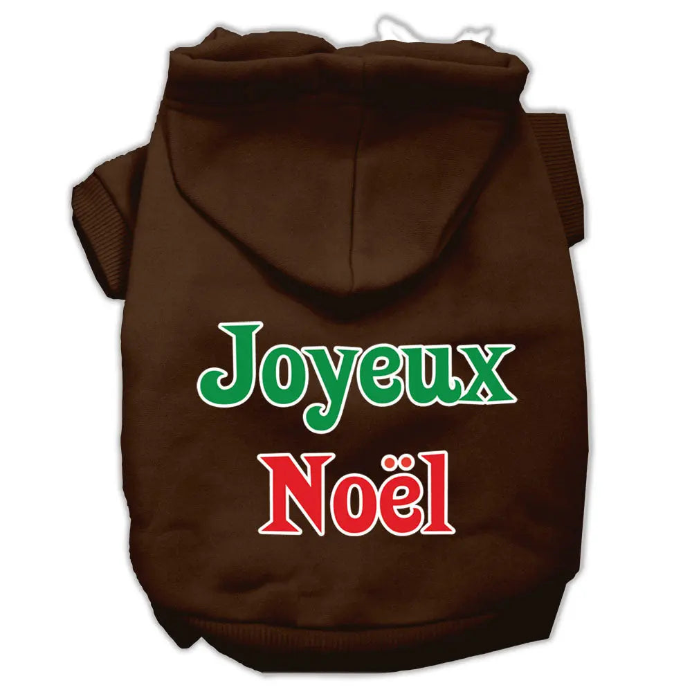 Joyeux Noel Screen Print Pet Hoodies Brown Xl Default Title