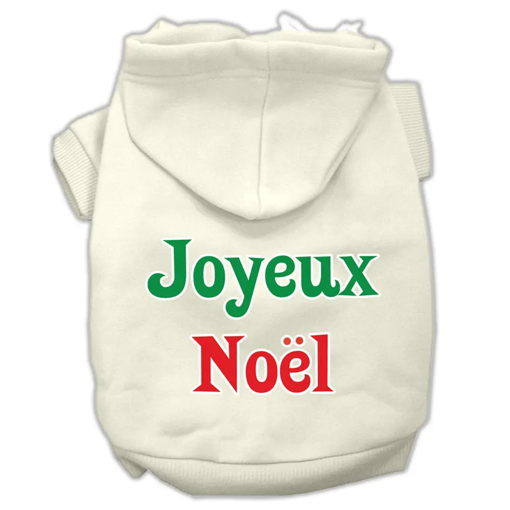 Joyeux Noel Screen Print Pet Hoodies Cream Size Xs Default Title