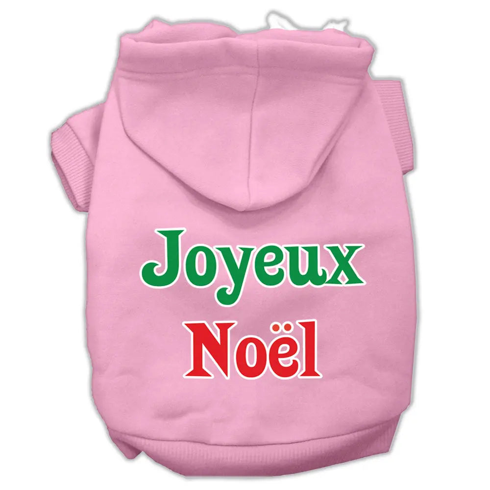 Joyeux Noel Screen Print Pet Hoodies Light Pink Xs Default Title