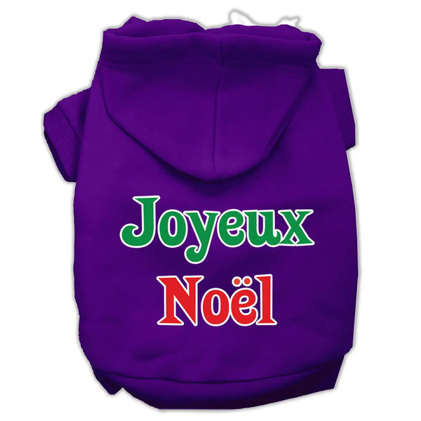 Joyeux Noel Screen Print Pet Hoodies Purple Xxl Default Title