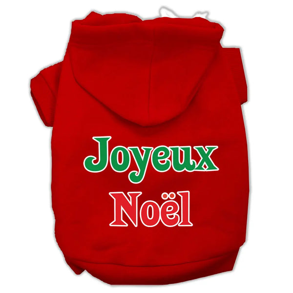 Joyeux Noel Screen Print Pet Hoodies Red Size S Default Title