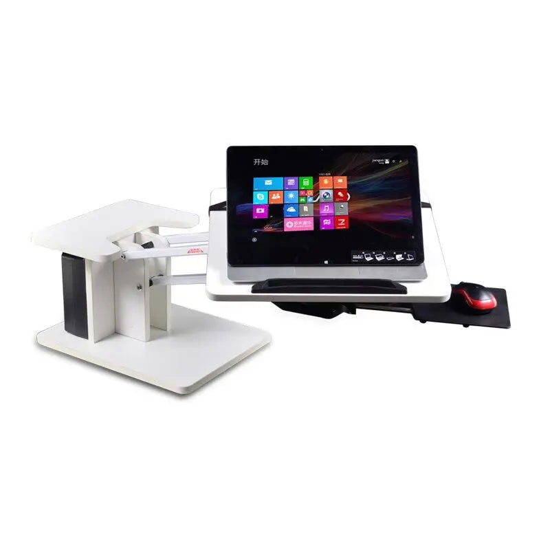 Kesrer 03 Full Motion Laptop Desk Riser + Mouse Pad Free Lifting Ergonomic Sit Stand Lapdesk Desktop/ Bed/ Sofa Notebook Table (White) - GreatEagleInc