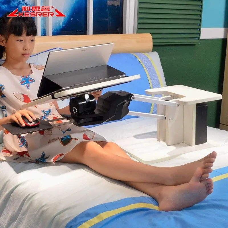 Kesrer 03 Full Motion Laptop Desk Riser + Mouse Pad Free Lifting Ergonomic Sit Stand Lapdesk Desktop/ Bed/ Sofa Notebook Table (White)