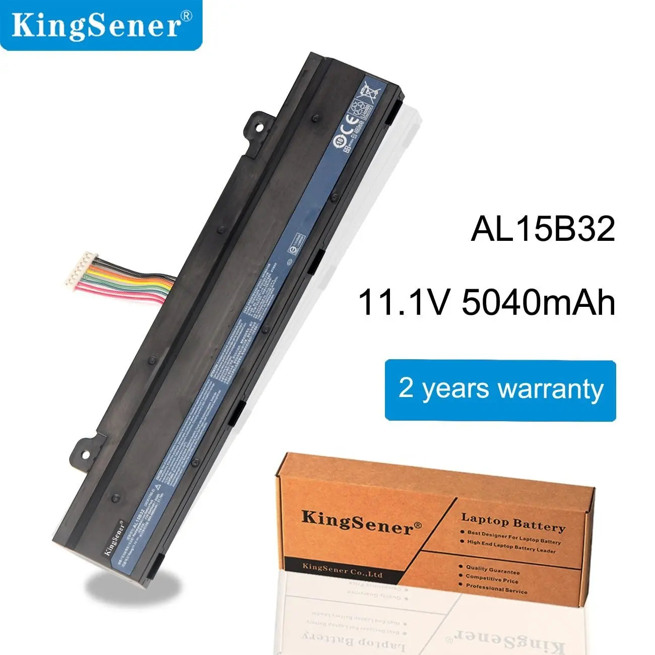 KingSener AL15B32 Laptop Battery For ACER Aspire V15 DG2 V5-591G V5-591 Series T5000-73CF T5000-50HZ N15Q12 11.1V 5040mAh - GreatEagleInc