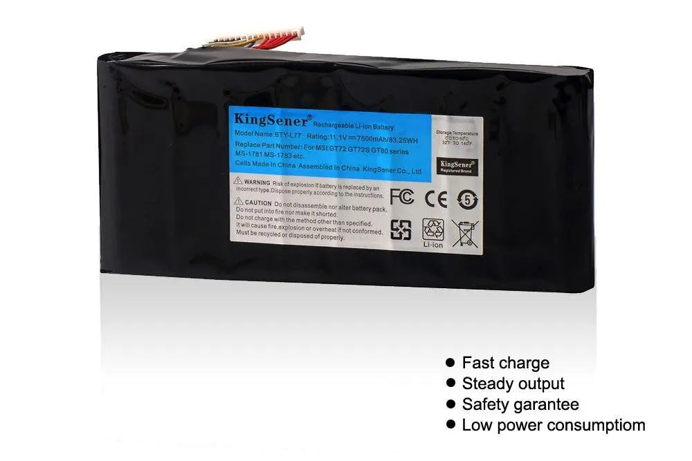 KingSener BTY-L77 Laptop Battery For MSI GT72 2QD GT72S 6QF GT72VR WT72 MS-1781 MS-1782 MS-1783 2PE-022CN 2QD-1019XCN 2QD-292XCN - GreatEagleInc