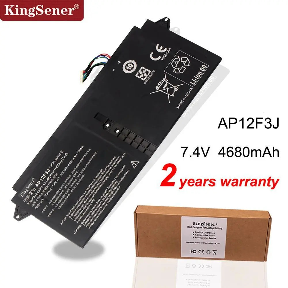 KingSener New AP12F3J  Laptop Battery For Acer Aspire 13.3" Ultrabook S7 S7-391 2ICP3/65/114-2 AP12F3J 7.4V 4680mAh/35WH - GreatEagleInc