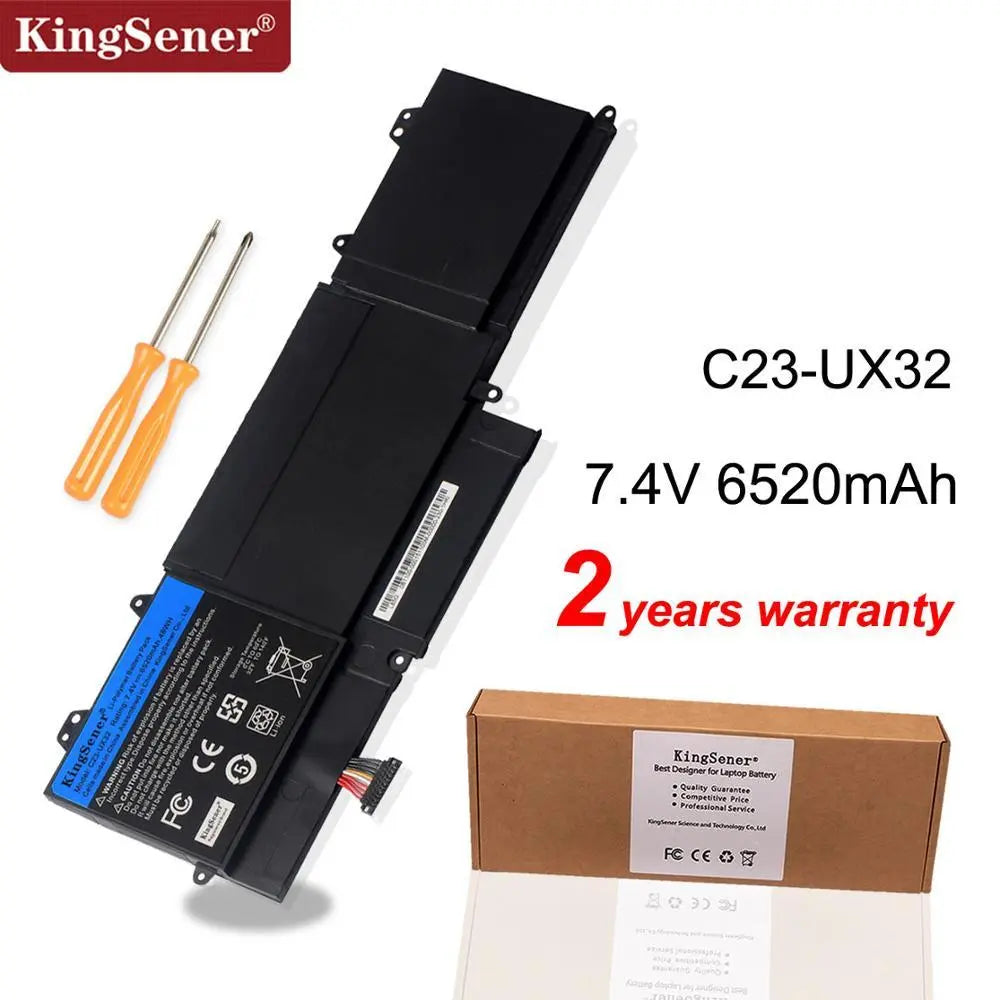 KingSener New C23-UX32 Laptop Battery for ASUS VivoBook U38N U38N-C4004H ZenBook UX32 UX32A UX32VD UX32LA 7.4V 6520mAh - GreatEagleInc