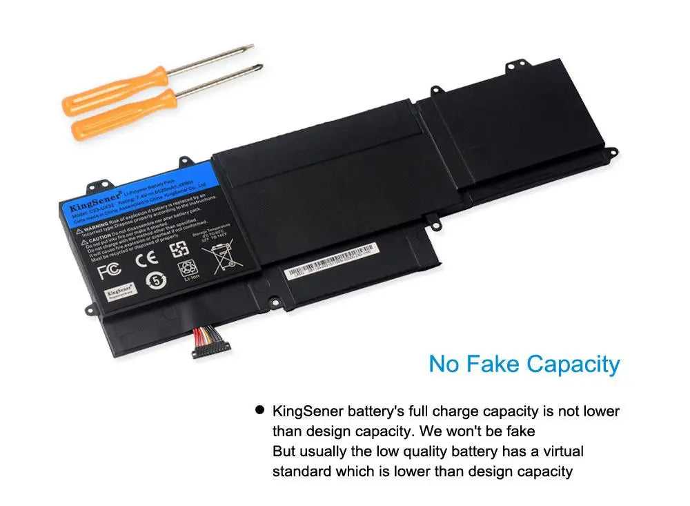 KingSener New C23-UX32 Laptop Battery for ASUS VivoBook U38N U38N-C4004H ZenBook UX32 UX32A UX32VD UX32LA 7.4V 6520mAh - GreatEagleInc
