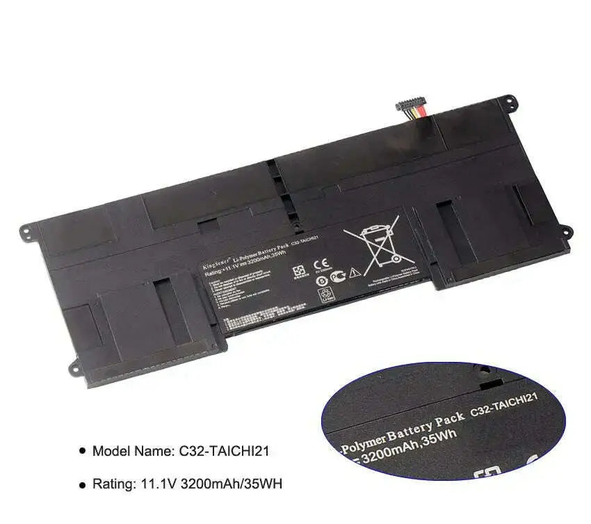 KingSener-New-C32-TAICHI21-Laptop-Battery-for-ASUS-Ultrabook-TAICHI21-TAICHI-21-C32-TAICHI21-11.1V-3200mAh-Free-2-Years-Warranty-GreatEagleInc-317817193