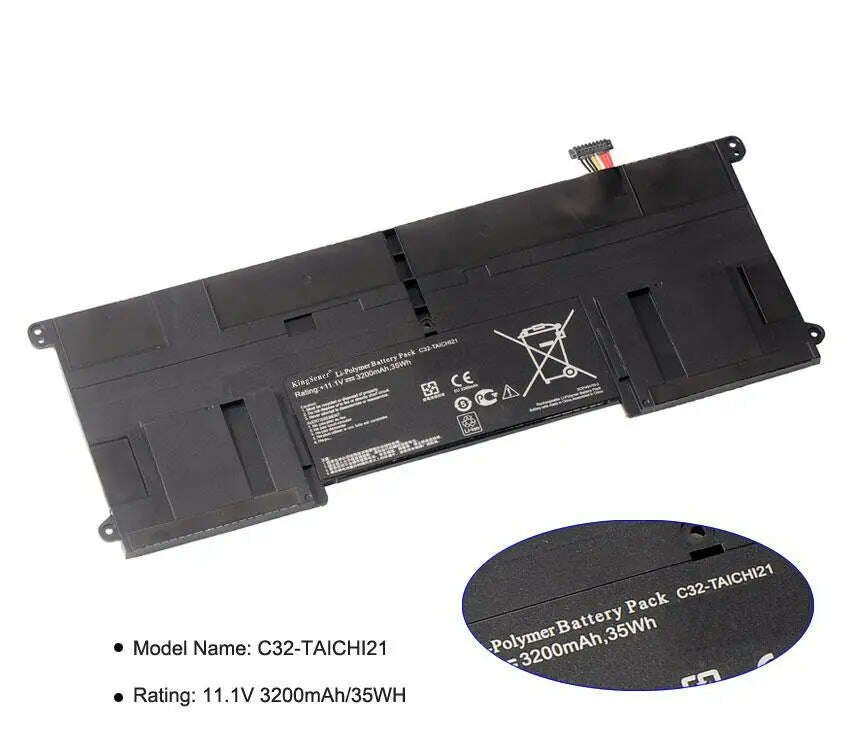 KingSener-New-C32-TAICHI21-Laptop-Battery-for-ASUS-Ultrabook-TAICHI21-TAICHI-21-C32-TAICHI21-11.1V-3200mAh-Free-2-Years-Warranty-GreatEagleInc-317817193