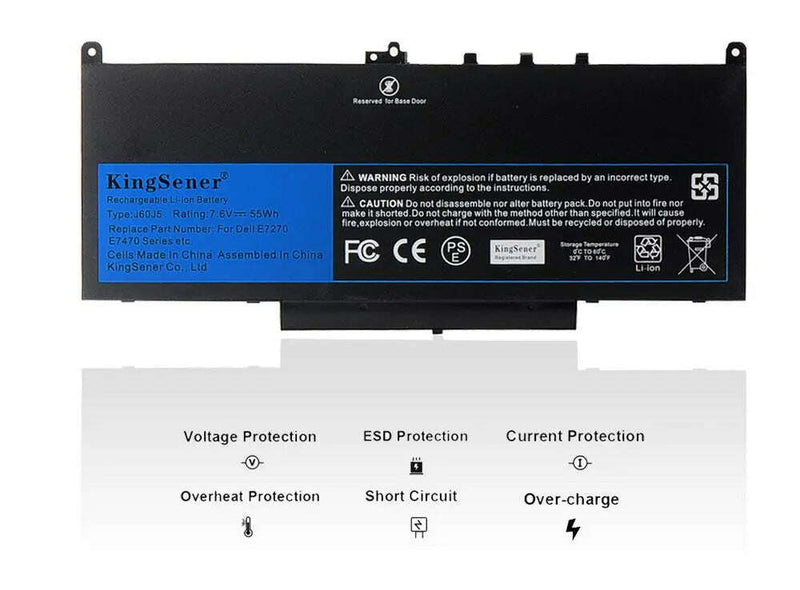 KingSener-New-J60J5-Replacement-Laptop-Battery-For-Dell-Latitude-E7270-E7470-J60J5-R1V85-MC34Y-242WD-7.6V-55Wh-GreatEagleInc-317796267