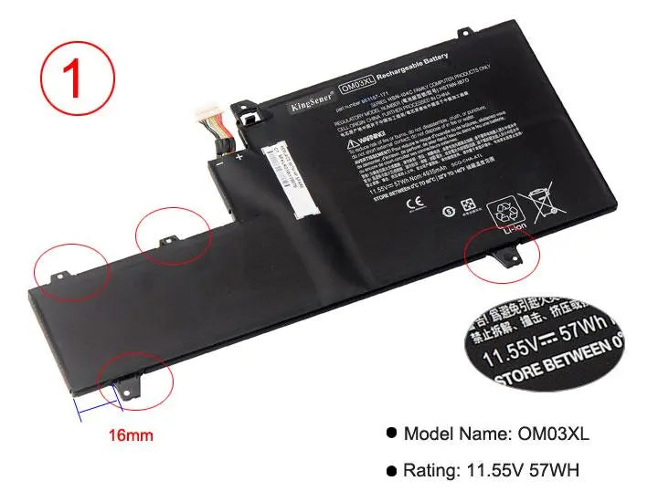 KingSener OM03XL Laptop Battery For HP Elitebook x360 1030 G2 Series HSTNN-IB7O HSTNN-IB70 HSN-I04C 863167-171 863167-1B1 - GreatEagleInc