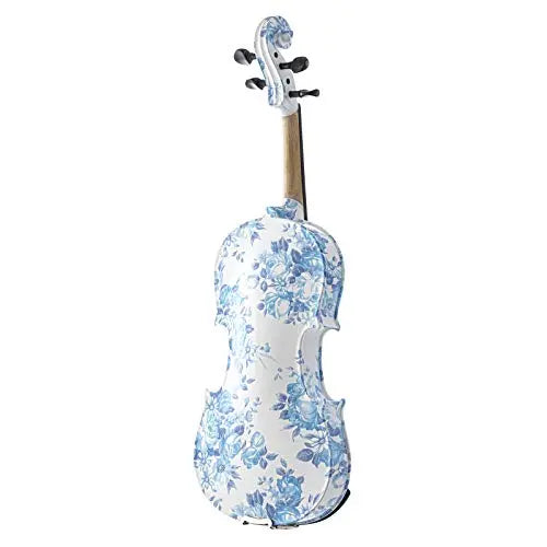 Kinglos 4/4 Elegant Colored Ebony Fitted Solid Wood Violin Kit with Case, Shoulder Rest, Bow, Rosin, Manual, Extra Bridge and Strings Full Size