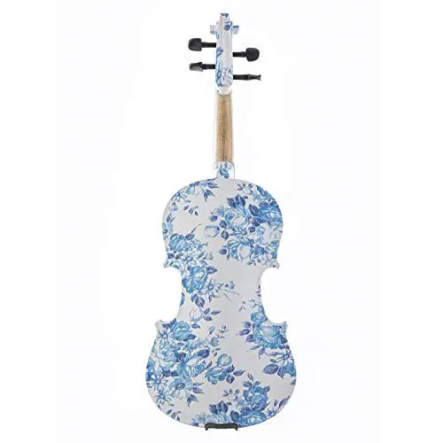 Kinglos 4/4 Elegant Colored Ebony Fitted Solid Wood Violin Kit with Case, Shoulder Rest, Bow, Rosin, Manual, Extra Bridge and Strings Full Size