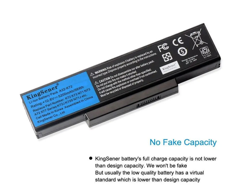 Kingsener A32-K72 Laptop Battery for ASUS K72Y K73 K73B K73BR K73BY K73E K73J K73JK K73S K73SD K73SJ K73SM K73SV K73T - GreatEagleInc