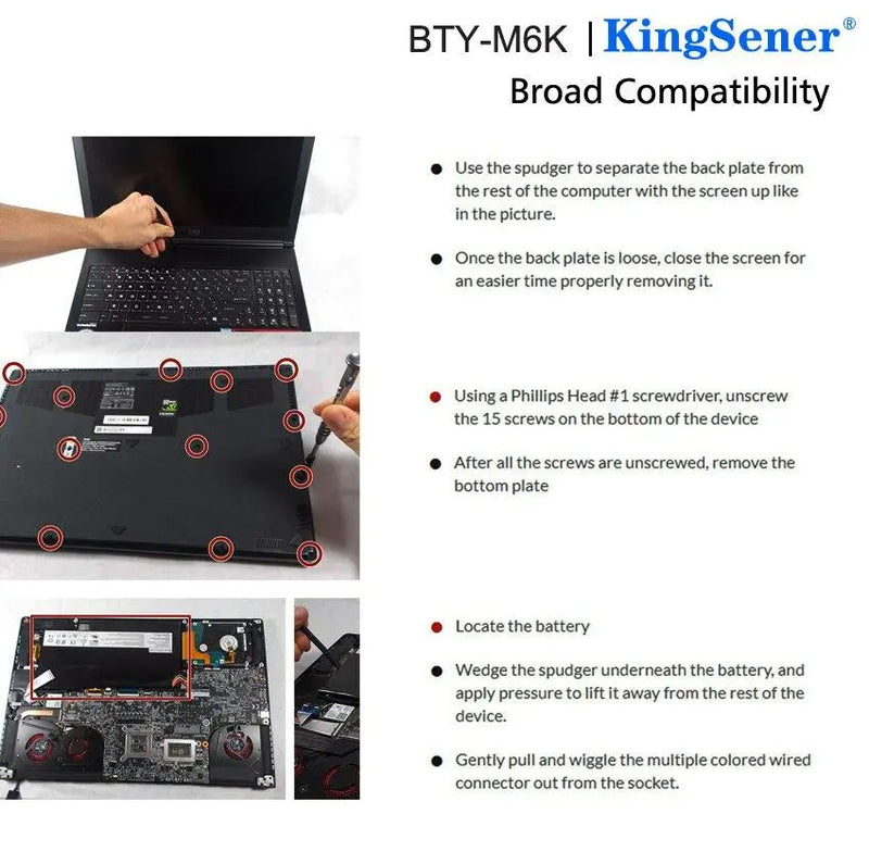 Kingsener BTY-M6K Laptop Battery for MSI MS-17B4 MS-16K3 GS63VR 7RG-005 GF63 Thin 8RD 8RD-031TH 8RC GF75 Thin 3RD 8RC 9SC - GreatEagleInc