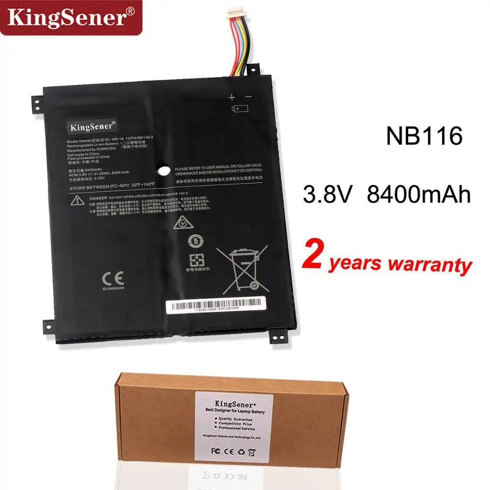 Kingsener NB116 Laptop Battery For Lenovo IdeaPAd 100S 100S-11IBY 100S-80R2 NB116 5B10K37675 0813001 3.8V 31.92WH 8400mAh - GreatEagleInc