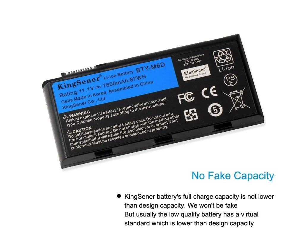 Kingsener New BTY-M6D Laptop Battery for MSI GT60 GT70 GX780R GX680 GX780 GT780R GT660R GT663R GX660 GT680R GT783R 9CELLS