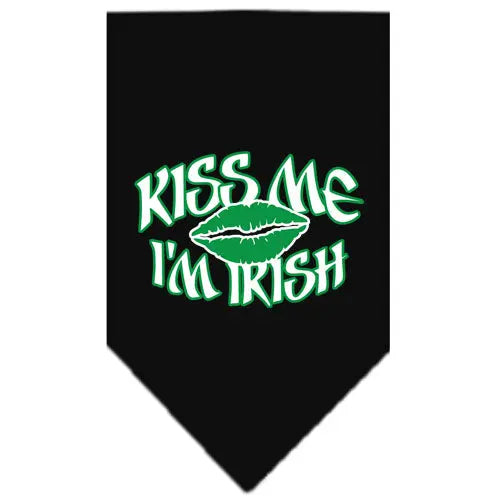 Kiss Me I'm Irish Screen Print Bandana Black Large Default Title