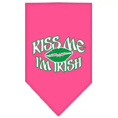 Kiss-Me-I_m-Irish-Screen-Print-Bandana-Bright-Pink-Large-GreatEagleInc-319095367